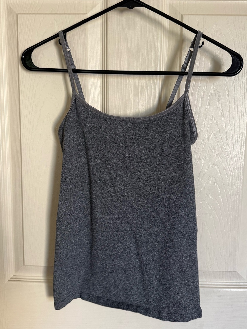 Women's Gray Camisole Tank Top - Classic Spaghetti Strap